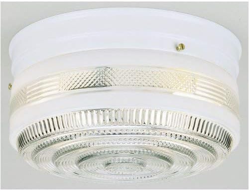 Westinghouse 6623800 Flush-Mount Interior Ceiling Fixture, Finish Glass, Two Light 10.75", Clear,White
