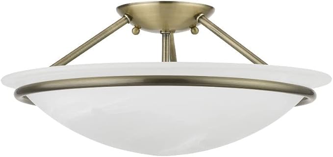 Livex Lighting 4824-07 Newburgh 3-Light Ceiling Mount, Bronze