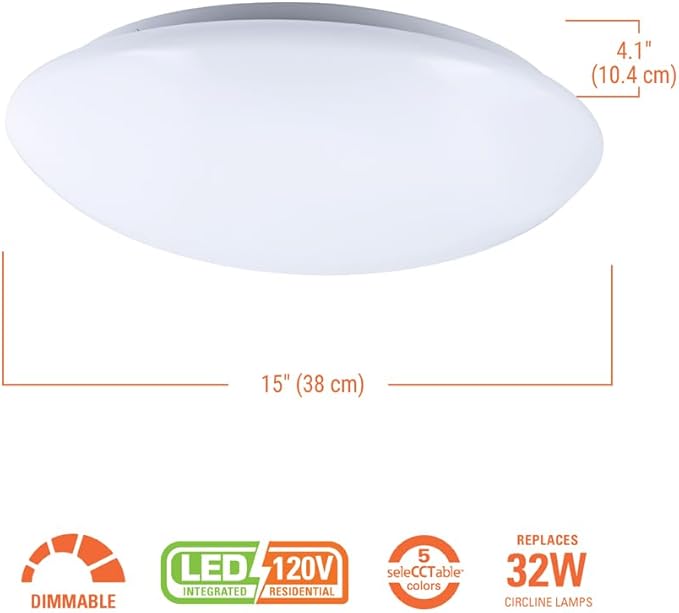 HALO 15 inch LED 5CCT Selectable Low Profile Round Flushmount