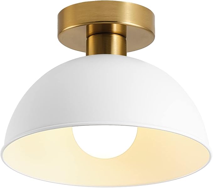 Semi Flush Mount Ceiling Light, Modern Ceiling Light Fixture for Kitchen Island Dining Room Foyer Hallway Porch Barn Loft，10in