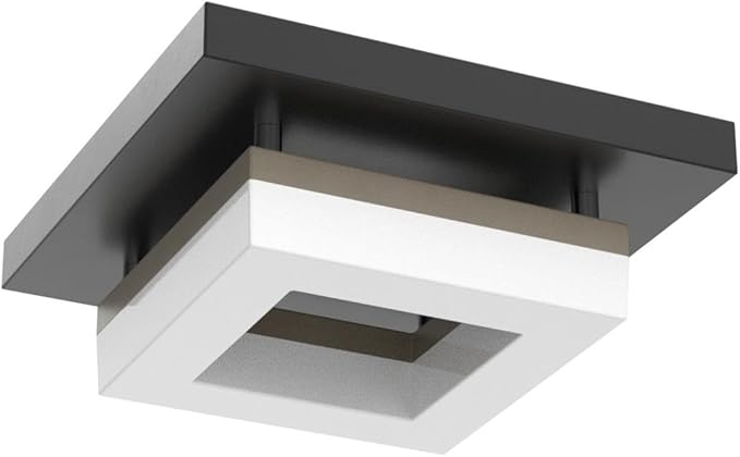 8in 12Watt Flush Mount led Ceiling Light fixtures.Modern Ceiling Lamps for Hallways,Balcony,Cloakroom, Small Closet,Washrooms,stairwell,Square,Black