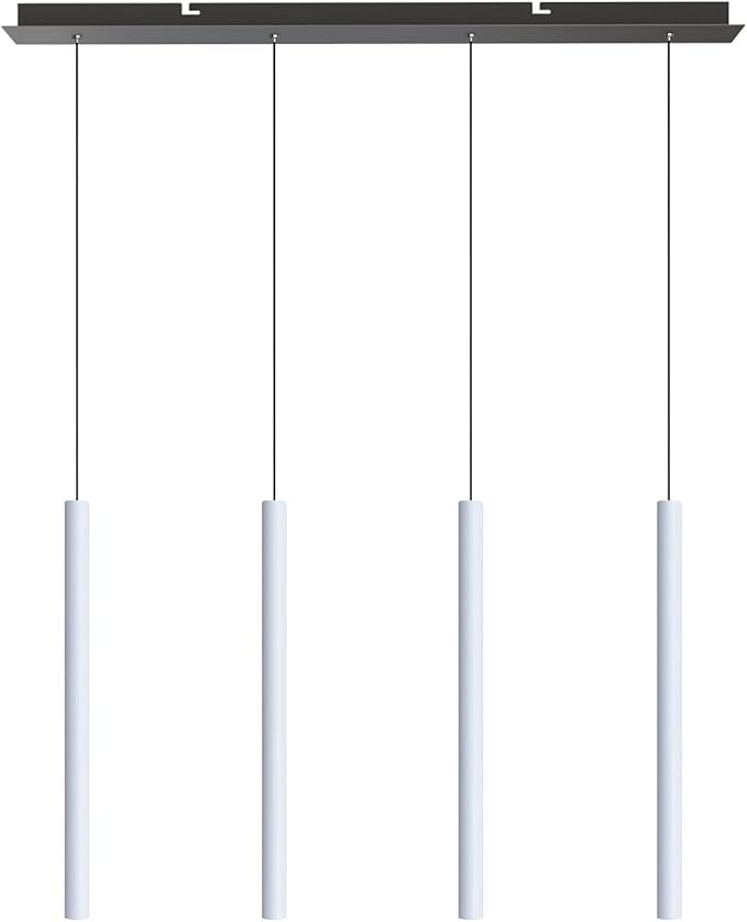 CANALIS 4 Mini Pendant Lighting White - LED Hanging Light Fixture for Kitchen Island, Bar, Foyer - Cluster Pendants - Dimmable, Adjustable Wire, Lamp Bulb Included