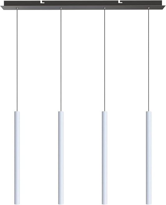 CANALIS 4 Mini Pendant Lighting White - LED Hanging Light Fixture for Kitchen Island, Bar, Foyer - Cluster Pendants - Dimmable, Adjustable Wire, Lamp Bulb Included