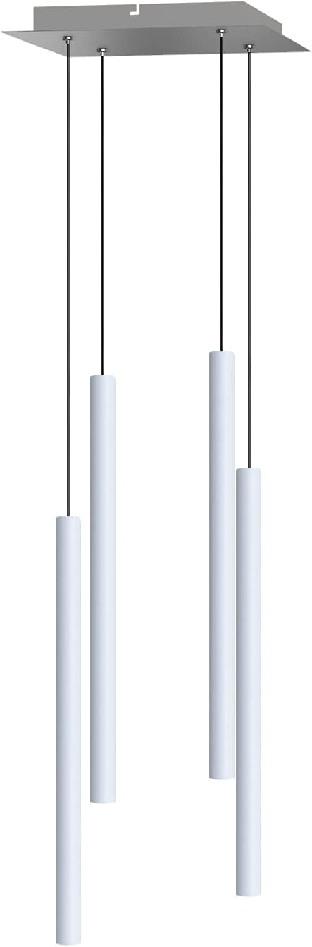 CANALIS 4 Mini Pendant Lighting White - LED Hanging Light Fixture for Kitchen Island, Bar, Foyer - Cluster Pendants - Dimmable, Adjustable Wire, Lamp Bulb Included