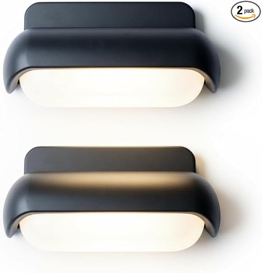 Modern Wall Sconce Outdoor Porch Light Waterproof Patio Lamp LED Wall Light Fixture Aluminum 13W 3000K Front Door Lamp for Indoor & Outdoor use Garden Yard 2 Pack