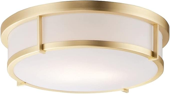 Maxim Lighting Rogue 3-Light Flush Mount | Satin Brass Finish | Polycarbonate Shade | Hallway Flush Mount Ceiling Light | 10270WTSBR