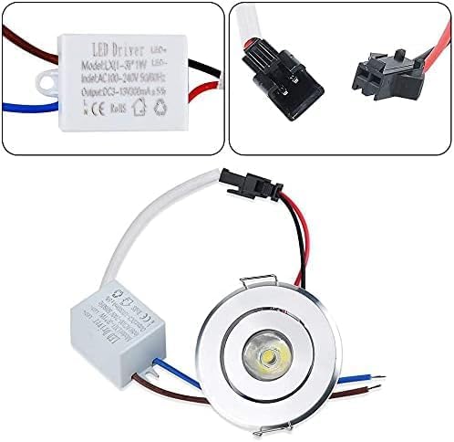 10 Pack 2 Inch LED Recessed Lighting, 1W 120LM Recessed LED Lights, Gimbal Adjustable Recessed Lights, Mini Spotlight Mini Spotlight 6000K Cool White Ceiling Light with Driver AC 120V