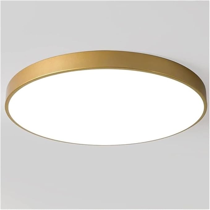 Minimalist Ceiling Lamp Round Ultra Thin Three Color Dimmable Flush Mount Sleek Modern Lighting Fixture for Bedroom Kitchen Corridor Livingroom Hallway(Gold,19.7in)