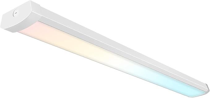 hykolity 4FT LED Flush Mount Wraparound Light Fixture with 3 Wattages/3 Lumens/3 CCT Selectable, 55W/65W/75W, 5500lm/6500lm/7500lm, 3000K/4000K/5000K, for Garage, Office, Kitchens, ETL - 1 Pack
