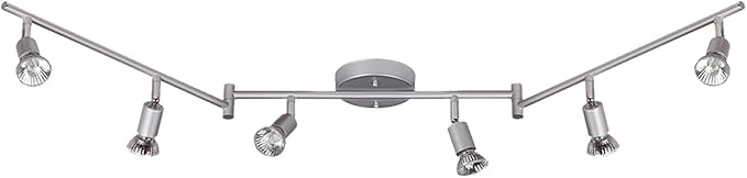 Globe Electric 59351 Payton 6-Light Foldable Track Lighting, Matte Silver