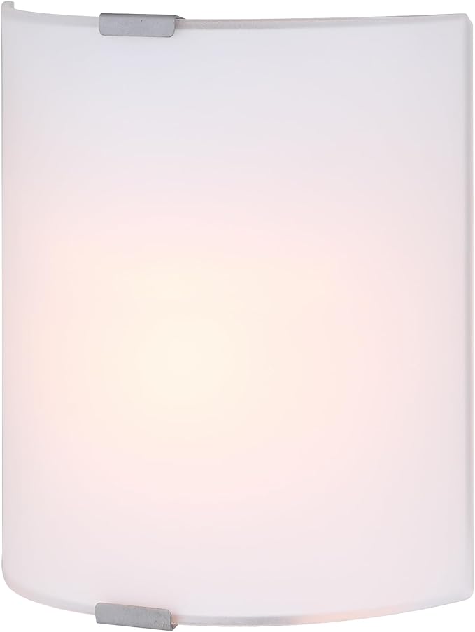 Canarm 1-Light Wall Sconce, Frosted Glass Shade with Gray Accents, Low-Profile Transitional Wall Lighting for Bedroom, Hallway or Living Room