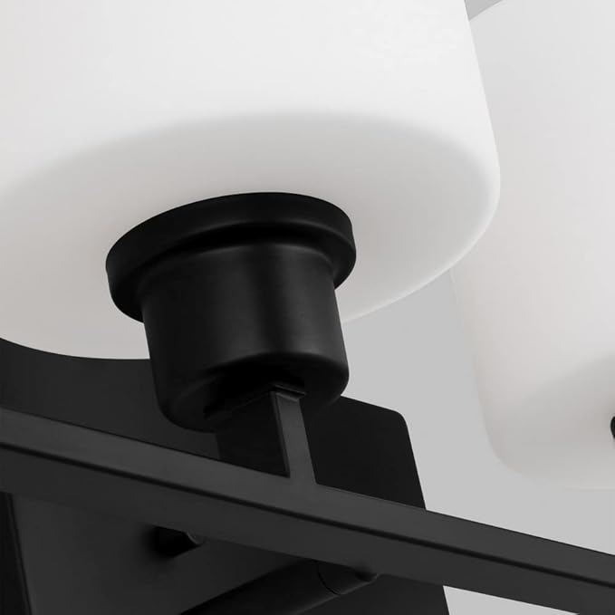 Generation Lighting 4-Light Canfield Modern Bath Fixture Wall Lamp Midnight Black 4428804-112, Bathroom Light Fixture for Home Décor, Wall Sconce Vanity Light Fixture and Bathroom Accessory