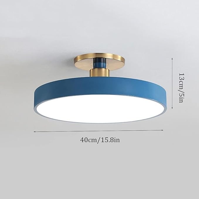 Minimalism Round LED Ceiling Light Modern Semi-Flush Mount Ceiling Lamp Close to Ceiling Light Fixture for Aisles Entrances Cloakroom Corridor Bedroom(Stepless Dimming,40cm-White)