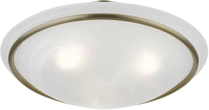 Livex Lighting 4824-01 Newburgh Collection 3 Light Semi-Flush, Antique Brass, 7 x 0.1 x 0.1