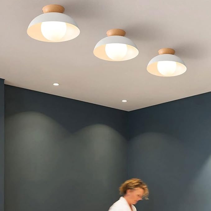 Minimalist Ceiling Light Round Ceiling Lamp Fixture Semi Recessed E14 Pendant Light Decoration Ceiling Lighting Fixtures Nordic Style Bedroom Aisle Corridor Entry