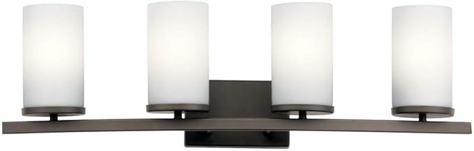 Kichler Crosby 31" 4 Light Vanity Light Satin Etched Cased Opal Olde Bronze®