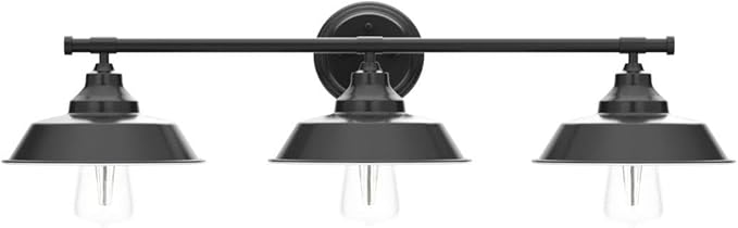 GoYeel Bathroom Vanity Light Fixtures Over Mirror 32.3"-Matte Black Wall Sconce Lighting 3 Lights Rustic Farmhouse Vanity Light Industrial Indoor Wall Light Fixture for Bathroom