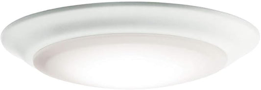 Kichler Gen 1 LED Downlight in White, 7.5” Ceiling Flush Mount Wet Rated Interior Dimmable Light for Living Room, Dining Room, Kitchen, Bathroom and Bedroom, 4000K, (7.5” x 1.5”), 43846WHLED40