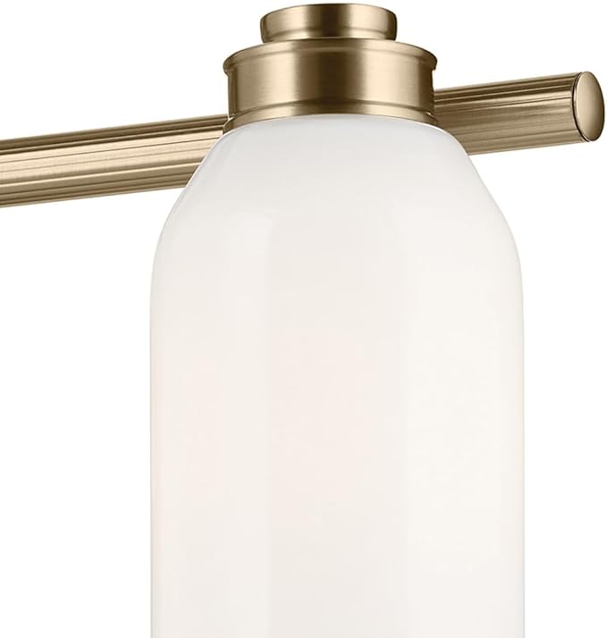 Kichler Shae 32.25" 4-Light Bathroom Vanity Light Fixture with White Opal Glass Shade in Champagne Bronze for Mirror Lighting Over Vanity and Powder Room (32.25" W x 9" H), 55203CPZ