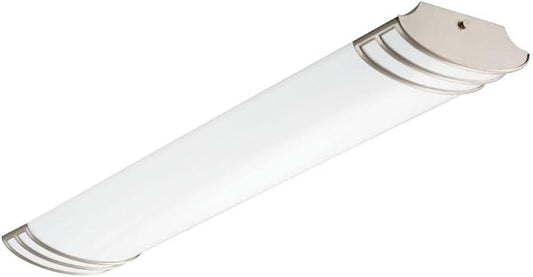 Lithonia Lighting FMLFUTL 48-Inch 840 BN 4-Foot Decorative Futra Linear Design for Kitchen| Office| Closet| 2180 Lumens, 120 Volts, 25 Watts, Wet Listed, Brushed Nickel, 4000K