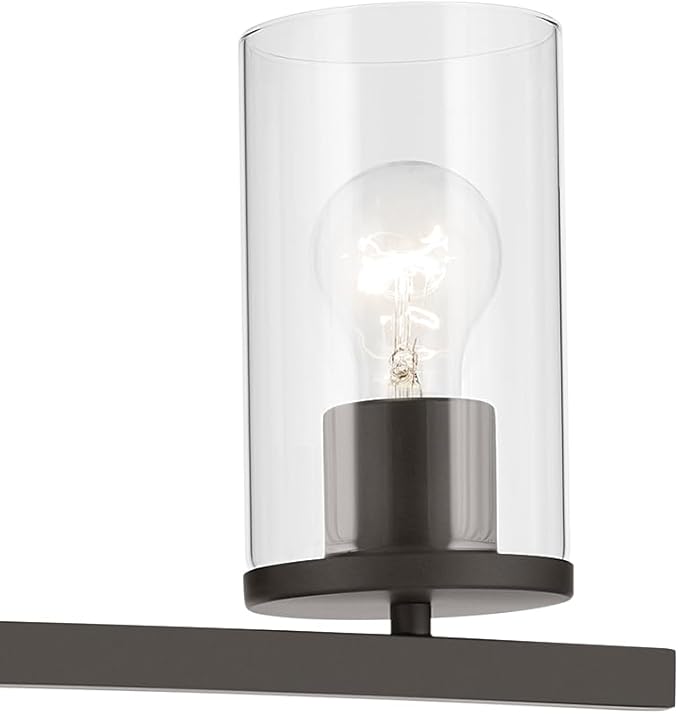 Kichler Crosby 4.5" 1-Light Wall Sconce Bathroom Vanity Light Fixture with Clear Glass in Olde Bronze for Bathroom, Powder Room, Hallway, Kitchen, Bedroom (4.5" x 9.25"), 45495OZCLR