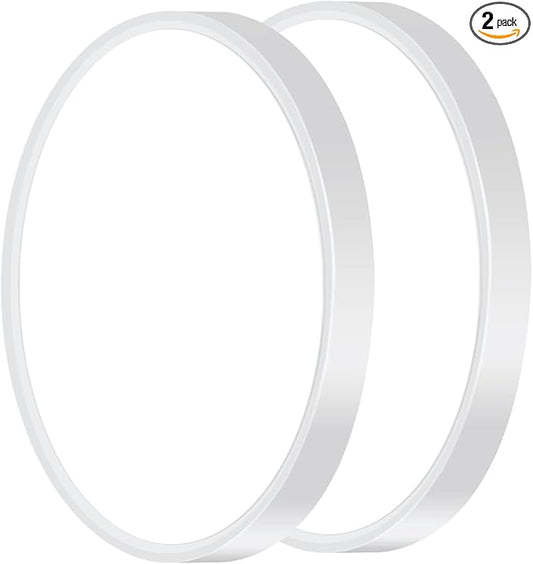 2 Pack LED Flush Mount Ceiling Light Fixture, 9inch Modern LED Ceiling Light 18W 5000K, Low Profile Slim Flat Surface Mount Ceiling Lights for Bedroom Kitchen Hallway Stairwell Basement Closet