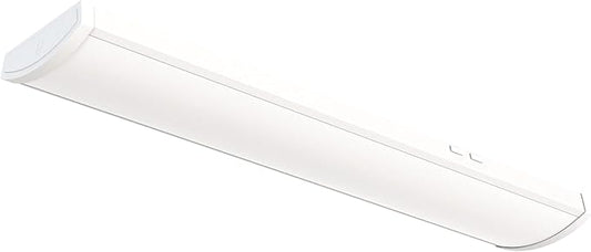 Lithonia Lighting 4 Foot LED Ceiling Light Fixture, 4 Ft LED Shop Light, Low Profile, Wide Housing Wraparound, Adjustable Lumens, Selectable White Color, Triac Dimming, 120V (FML4W 48 ALO6 8SWW2 TD)