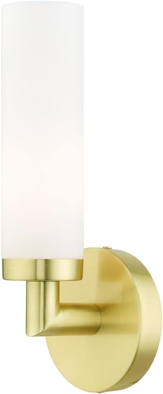 Livex Lighting Aero 1 Light Wall Sconce Satin Brass Finish, 4.25 x 11