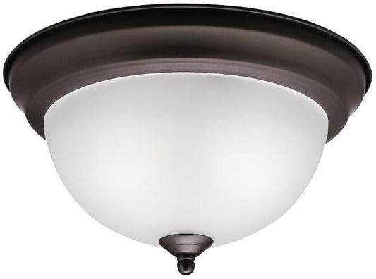 Kichler 2-Light Flush Mount in Olde Bronze for Dining Room, Kitchen, Living Room and Hallway, (12" Dia x 7" H) 30 Watts, 8111OZ