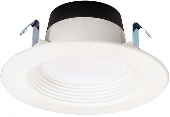 Topaz Round 4 Inch LED Recessed Retrofit Downlight, 7 W, Baffle Trim, 5CCT Selectable 2700K,3000K,3500K,4000K,5000K, White