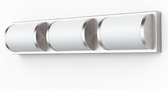 Sytmhoe Bathroom Vanity Light Brushed Nickel,Modern 24 inch LED Vantity Light Fixtures for Mirror,24W 6000K Warm White Wall Sconces Bathroom Lighting Fixture Over Mirror（Cool White 6000k）