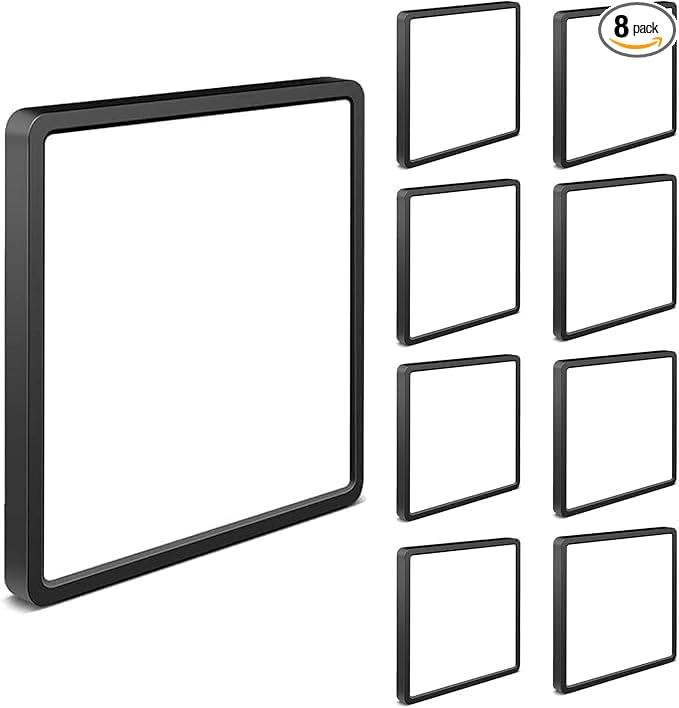 8Pack 12inch Square Black 3200LM LED Flush Mount Ceiling Light,28W White 6000K Slim Surface Mount Ceiling Light Fixture for Kitchen Bedroom Living Room