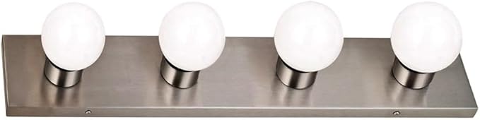 Design House 519298 Contemporary 4-Light Indoor Vanity Light Dimmable for Bathroom Bedroom Vanity Makeup, Satin Nickel