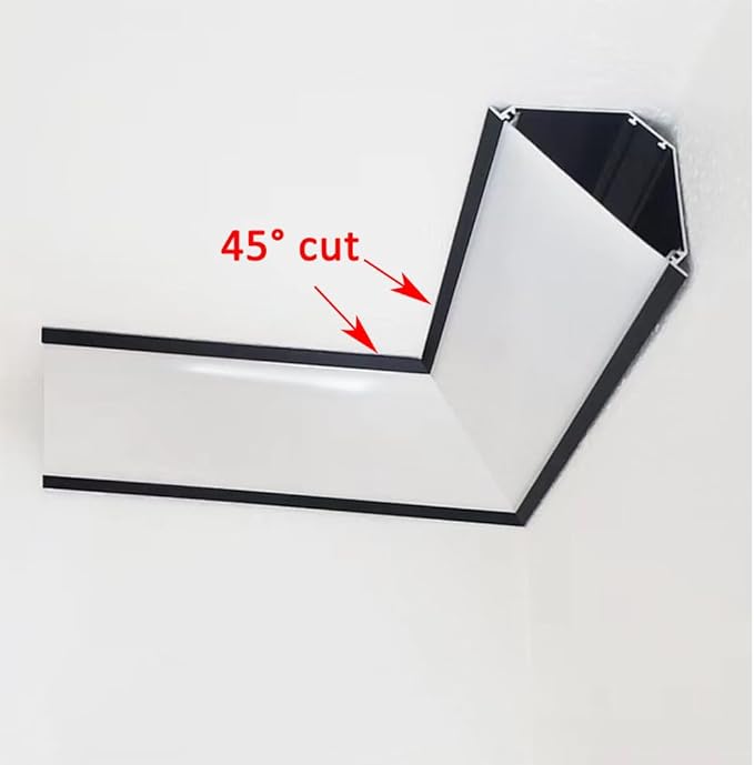 JARBIH Led Aluminum Profile for Ceiling Wall Decoration, 1M/3.3ft 6cmx6cm Top Corner Strip Line Luminous Ceiling Free Lamp Internal Channel Linear for Living Room Home (Gold, 10 Pack)