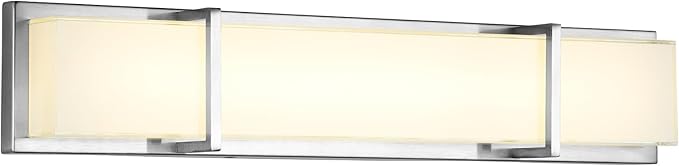 Vanity Lights 27In Warm White Bathroom Lighting Fixtures Over Mirror 28W 3000k Dimmable Modern Brushed Nickel Vanity Light for Toilet, Kitchen, Cabinet, Wall