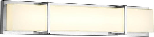 Vanity Lights 27In Warm White Bathroom Lighting Fixtures Over Mirror 28W 3000k Dimmable Modern Brushed Nickel Vanity Light for Toilet, Kitchen, Cabinet, Wall