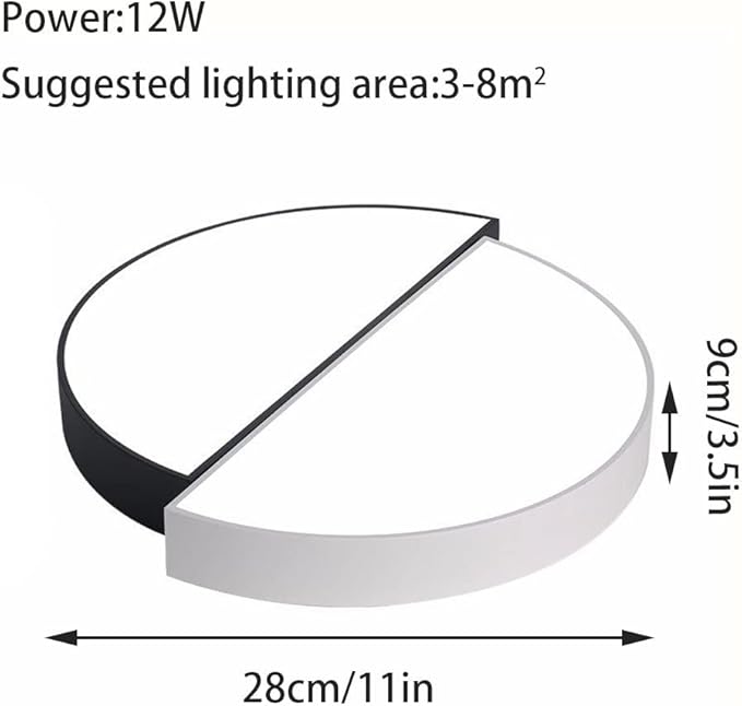 Minimalist Ceiling Lamp White Light Energy Saving LED Lights Easy to Install Lighting Fixture Decorative Black and Style Bedroom Study Living Room