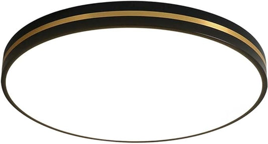 Black Minimalist LED Ceiling Light Nordic Luxury and Dimmable Flush Mount Fixture Modern Ultra-Thin Ceiling Lamp for Bedroom, Living Room, Balcony, Hallway Lighting