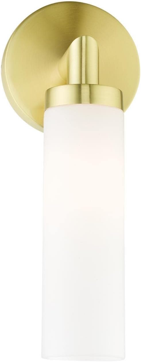 Livex Lighting Aero 1 Light Wall Sconce Satin Brass Finish, 4.25 x 11