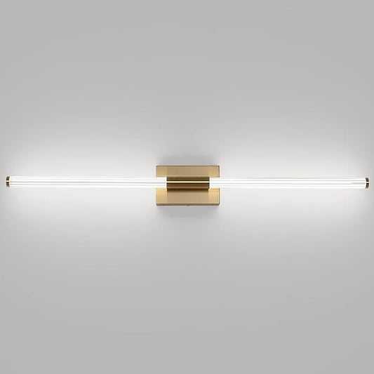 Modern LED Vanity Light, 360° Full Lighting Bathroom Light Fixture Over Mirror, 32W 5500K Cool White, Hardwired Wall Sconce, 40 Inch, Brass