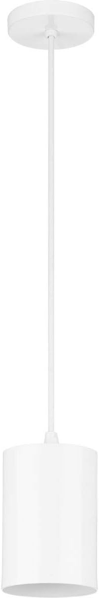 Progress Lighting Cylinder Collection 5-Inch 1-Light White Modern Outdoor Hanging Pendant Light