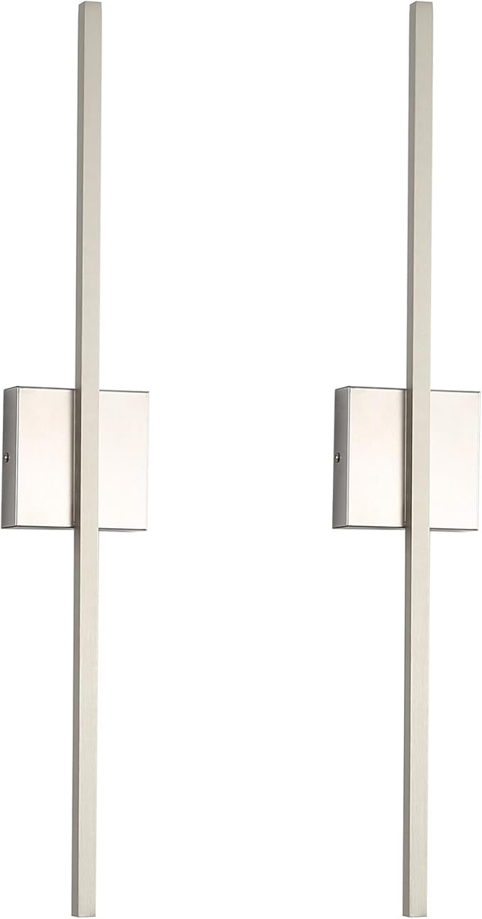 Wall Sconces Set of Two 28'', LED Dimmable Sconces Wall Lighting, Brushed Gold Modern Wall Sconce Light for Bathroom, Living Room, Bedroom, Hardwired 3000K