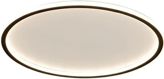 Flush Mount Ceiling Light Modern Nordic Ultra Thin Round Design Dimmable Acrylic Shade Iron Body Minimalist Lighting Fixture for Kitchen Bedroom or Living Room(Black,40CM)