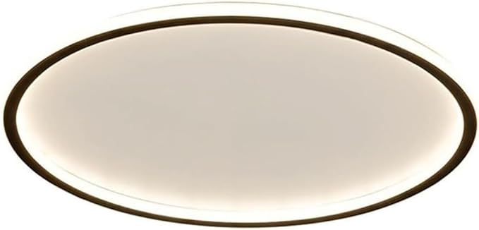 Flush Mount Ceiling Light Modern Nordic Ultra Thin Round Design Dimmable Acrylic Shade Iron Body Minimalist Lighting Fixture for Kitchen Bedroom or Living Room(Black,30CM)