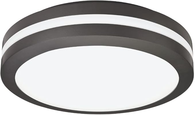 Lithonia Lighting Outdoor Flush Mount LED Ceiling Light, Exterior Ceiling Lighting Fixture, 4000K Cool White Light, Dark Bronze (OLCFM 15 DDB M4)