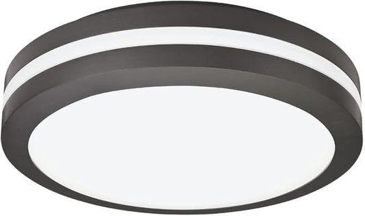 Lithonia Lighting Outdoor Flush Mount LED Ceiling Light, Exterior Ceiling Lighting Fixture, 4000K Cool White Light, Dark Bronze (OLCFM 15 DDB M4)