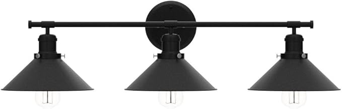 32" Upgrade Black Bathroom Light Fixture, 3-Light Vanity Lights for Bathroom Light Fixtures Rustic Matte Black Farmhouse Vanity Light, Industrial Modern Vanity lighting fixtures over Mirror Sconce