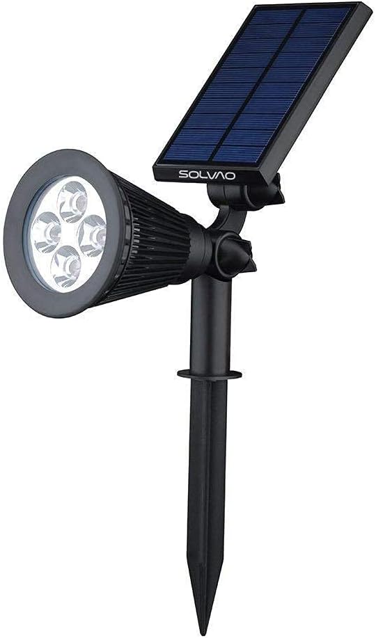 SOLVAO Solar Spotlight | 200 Lumen Ultra Bright | Waterproof, Adjustable 270° | Flag Pole, Outdoor, Landscape, Yard, Driveway | Auto On/Off | No Wiring Required