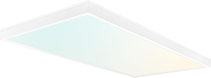 LUXRITE 1x2 FT Slim Surface Mount Panel Recessed Lighting, 5 Color Temperature Options 2700K-5000K, Dimmable LED Panel Light, 2000/2650/3300 Lumens, 18W-30W, Edge Lit, Damp Rated, ETL Listed