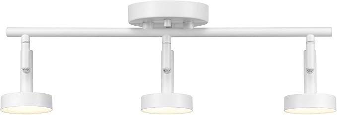 GLOBE Electric 64000008 19" 3-Light 22.5W Dimmable LED Integrated Track Lighting, Matte White, Lighting for Kitchen, Bathroom, Bedroom, or Dining Room, Living Room Ceiling Lights, Light Fixture